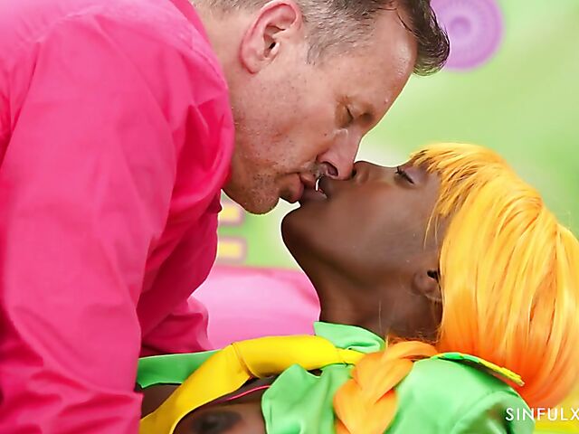 XXX Airlines slim ebony air stewardess Zaawaadi is at your service whenever possible