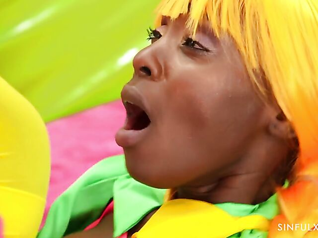 XXX Airlines slim ebony air stewardess Zaawaadi is at your service whenever possible