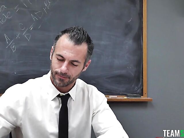 Ebony schoolgirl Gia Di Bella gets eaten out and fucked by her teacher