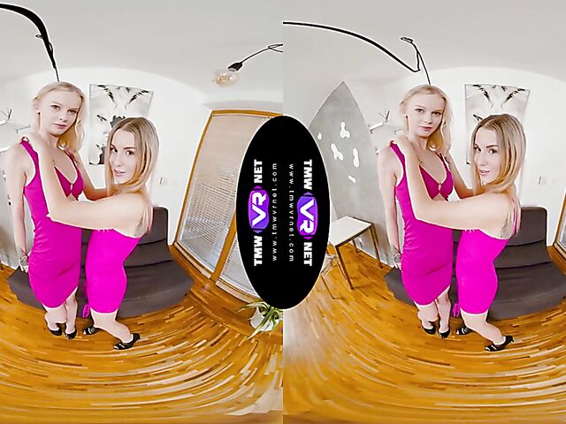 Two girls masturbating in VR 3D with Ariela Donovan and Lucky Bee