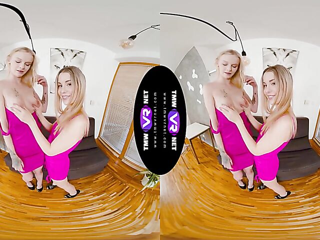 Two girls masturbating in VR 3D with Ariela Donovan and Lucky Bee