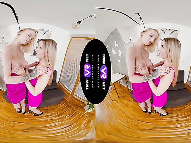 Two girls masturbating in VR 3D with Ariela Donovan and Lucky Bee