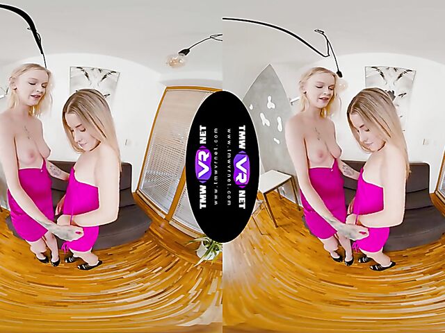 Two girls masturbating in VR 3D with Ariela Donovan and Lucky Bee