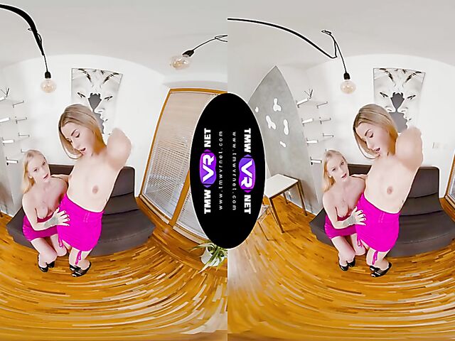 Two girls masturbating in VR 3D with Ariela Donovan and Lucky Bee