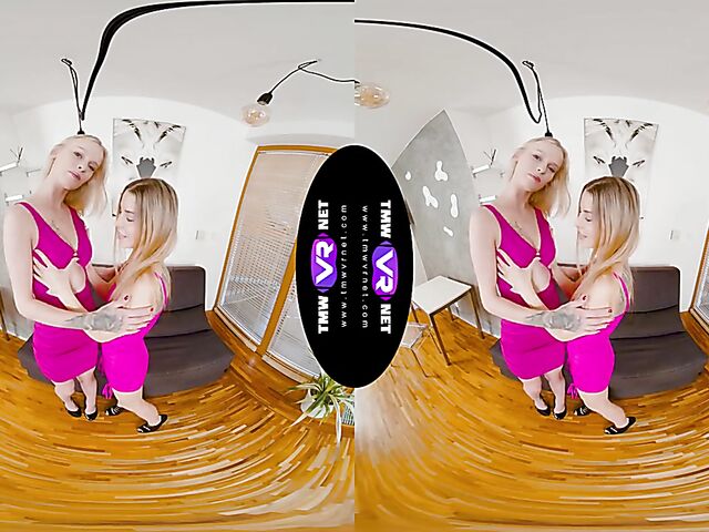 Two girls masturbating in VR 3D with Ariela Donovan and Lucky Bee