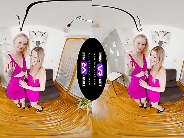 Two girls masturbating in VR 3D with Ariela Donovan and Lucky Bee