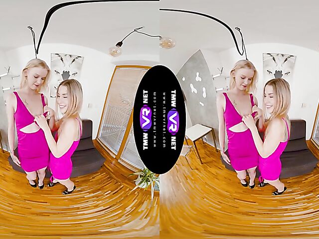 Two girls masturbating in VR 3D with Ariela Donovan and Lucky Bee