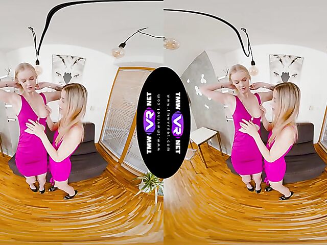 Two girls masturbating in VR 3D with Ariela Donovan and Lucky Bee