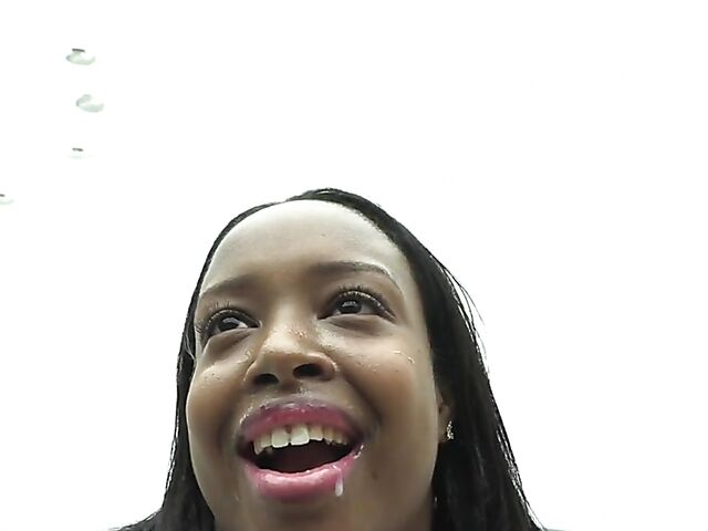 Ebony cum swallow gangbang with dirty Paris