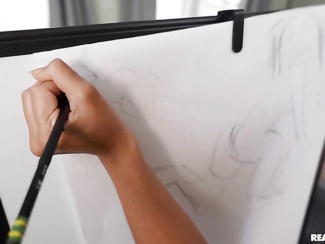 Interracial big ass painting with Violet Starr