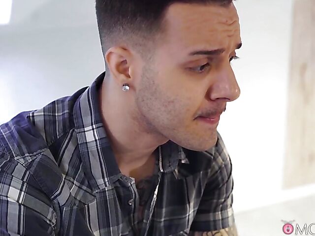 Big tits MILF tutor with glasses Dominno makes him lose control