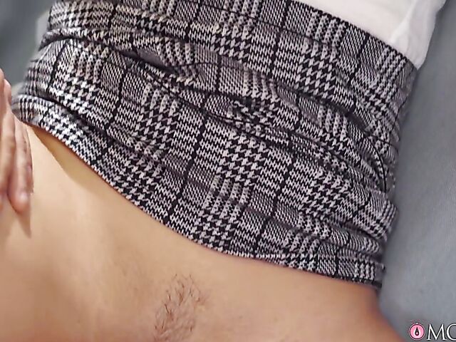 Big tits MILF tutor with glasses Dominno makes him lose control