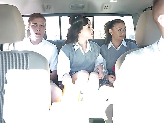 Double the latina schoolgirl in a teen foursome with Vanessa Moon and Aria Valencia