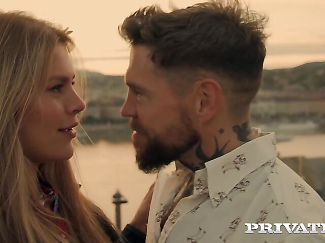 Shaved pussy babe Zlata Shine enjoys anal sex with her tattooed lover Dean Van Damme