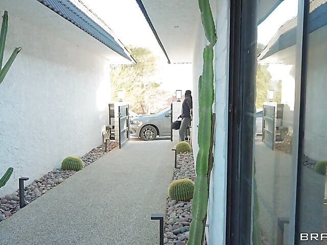 Busty ebony Nia Nacci and busty white MILF Casca Akashova fuck the robber