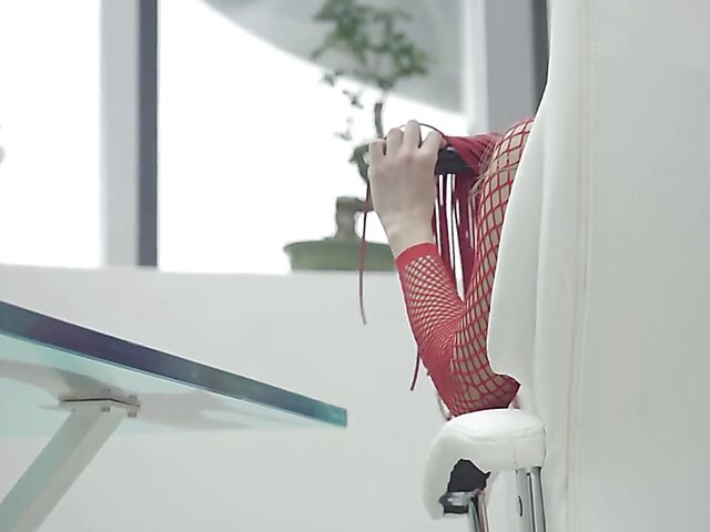 Big tits dildo masturbation and self flogging in boots with kinky Josephine Jackson