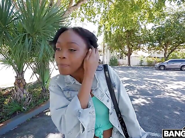 Cute ebony pick up fuck in a van for money with Mila Mars