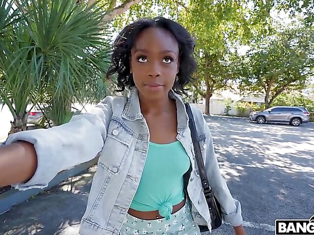 Cute ebony pick up fuck in a van for money with Mila Mars