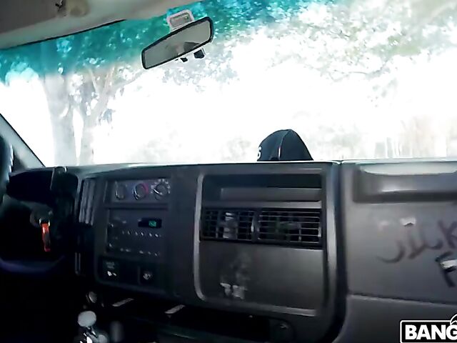 Cute ebony pick up fuck in a van for money with Mila Mars