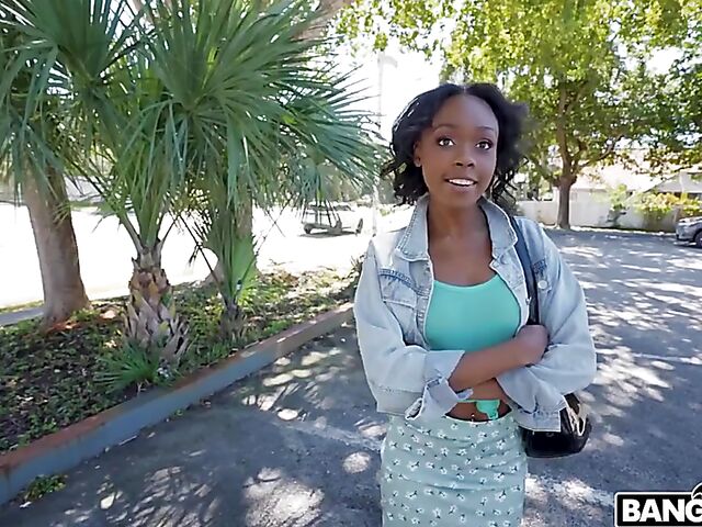 Cute ebony pick up fuck in a van for money with Mila Mars