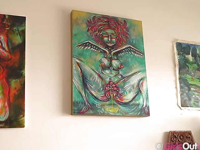 Outdoor masturbation squirt in the garden with big breasted Nio