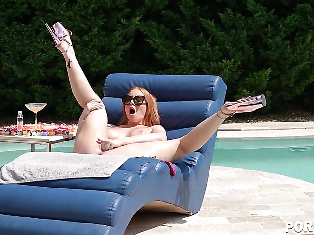 Big tits redhead interracial DP on vacation with gorgeous Kiara Lord