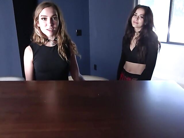 Two girls POV fucked in mini skirts featuring Bailey Base and Sofie Reyez