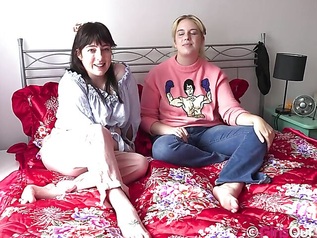 Greta & Katie Gee - Real lesbian couple interview in the nude