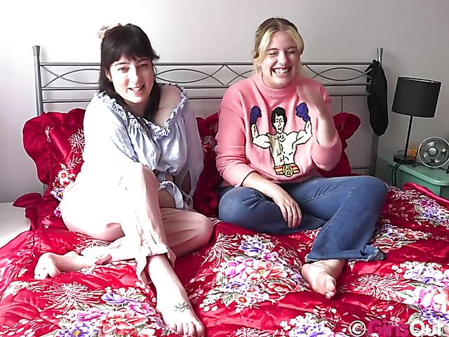 Greta & Katie Gee - Real lesbian couple interview in the nude