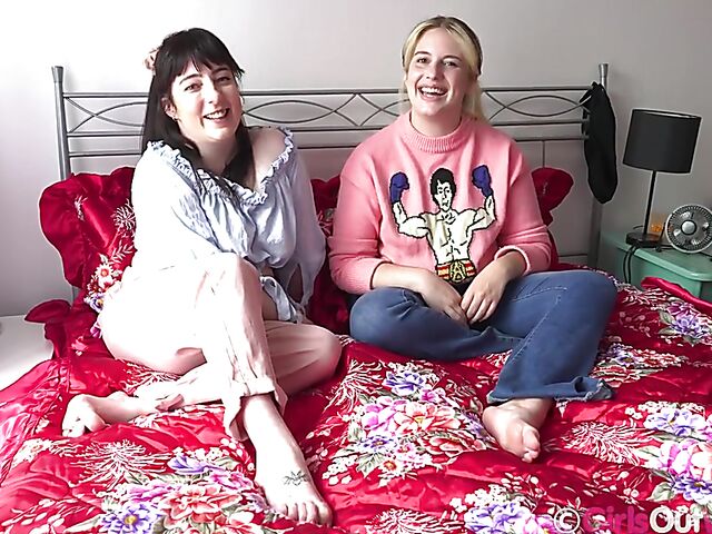 Greta & Katie Gee - Real lesbian couple interview in the nude