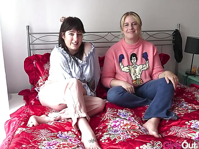 Greta & Katie Gee - Real lesbian couple interview in the nude