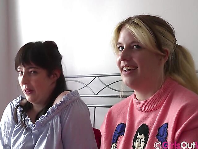 Greta & Katie Gee - Real lesbian couple interview in the nude