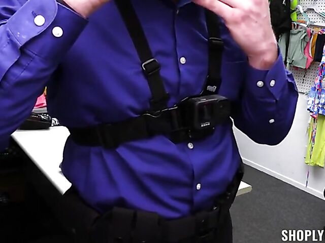 Young shoplifter Lily Larimar gets stripped naked and pounded by the loss prevention officer