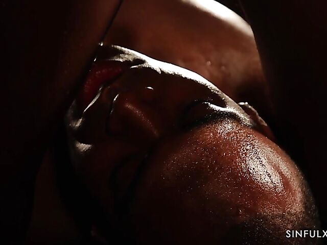 Erotic black on black couple love making in the dark featuring Zaawaadi