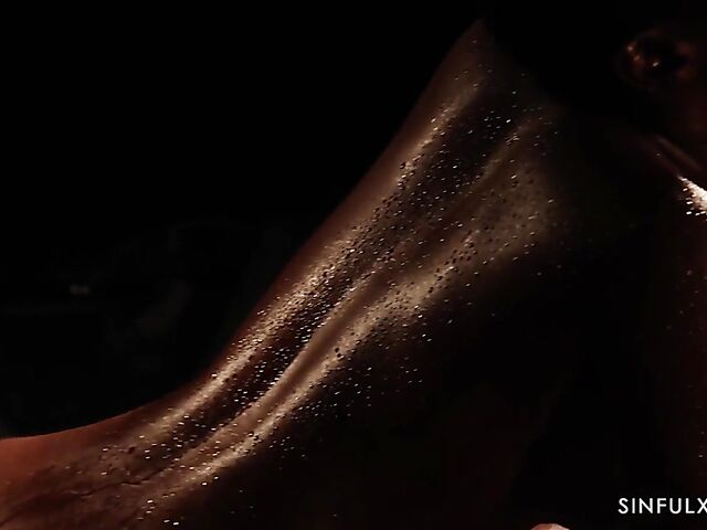 Erotic black on black couple love making in the dark featuring Zaawaadi