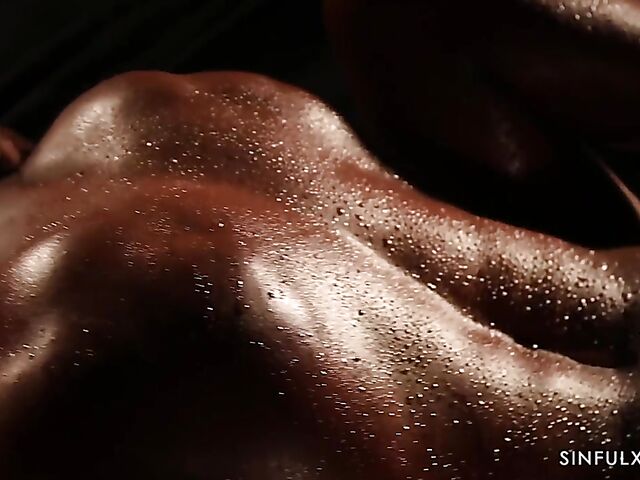 Erotic black on black couple love making in the dark featuring Zaawaadi