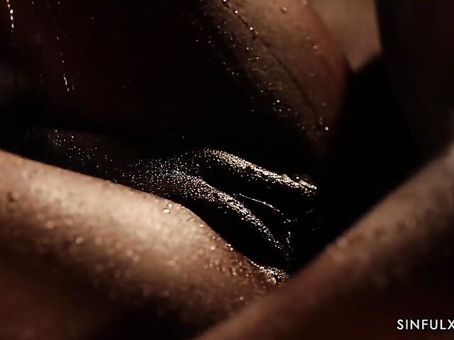 Erotic black on black couple love making in the dark featuring Zaawaadi