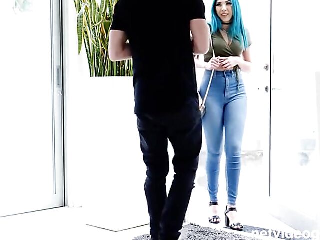 Hot porn audition with blue hair babe Beverly