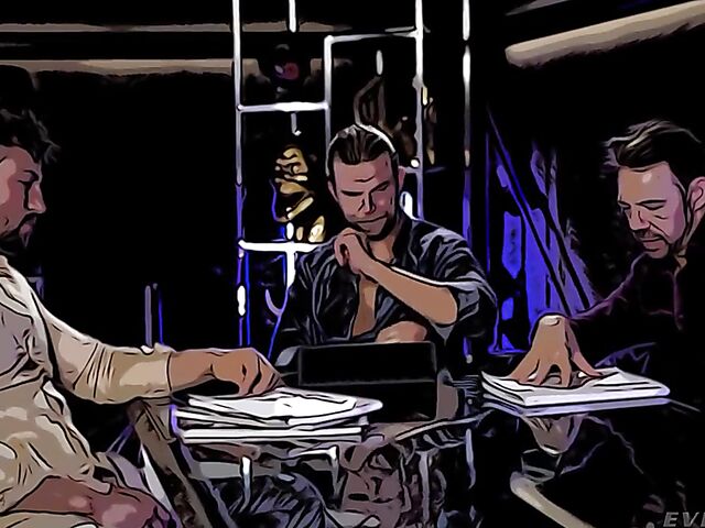 Airtight gangbang DP with big boobs waitress Shalina Devine