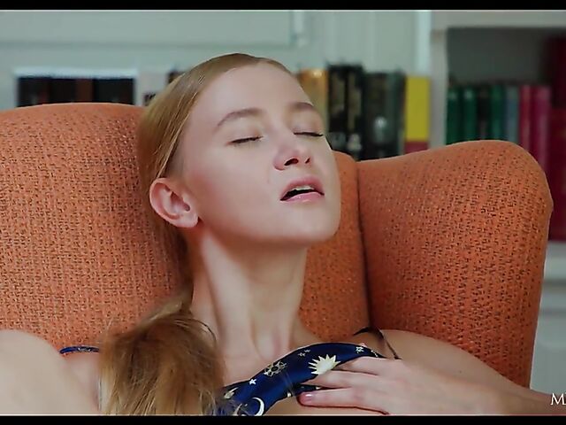 Pink pussy fingering solo with flat chested Ivi Rein