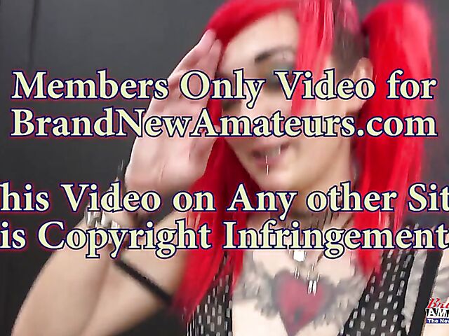 Red-haired alt girl blowjob POV with tattooed Jackie