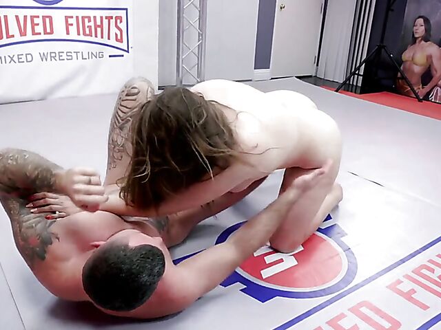 Mixed wrestling fuck and creampie with Valentina Bellucci and Vince Bellucci