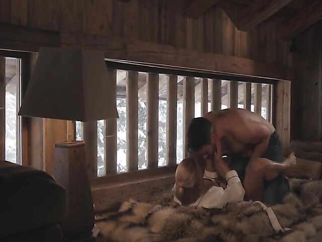 Wintertime slow and sensual sex in a cozy hut with Cherry Kiss