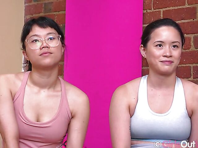 Sporty Australian Asian girls Jean and Mimi give a naked interview