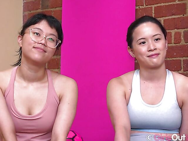 Sporty Australian Asian girls Jean and Mimi give a naked interview