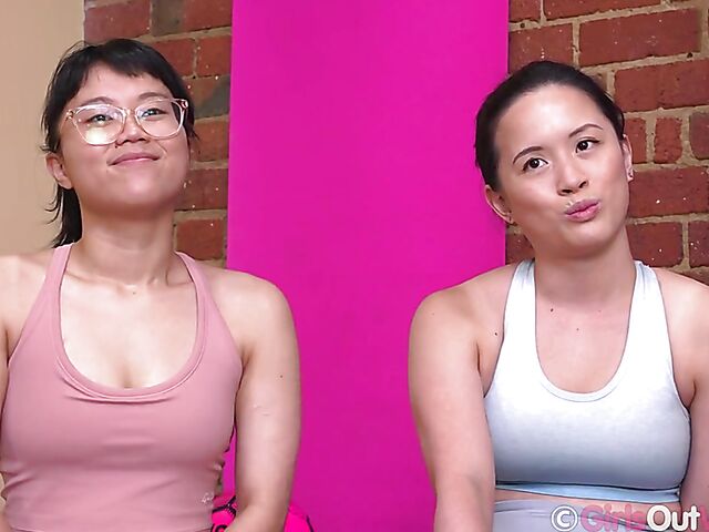 Sporty Australian Asian girls Jean and Mimi give a naked interview