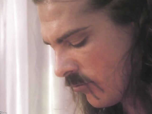 Blonde pornstar Aurora Snow and a long-haired man have a good time