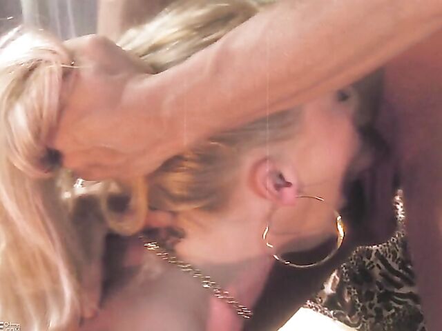 Blonde pornstar Aurora Snow and a long-haired man have a good time