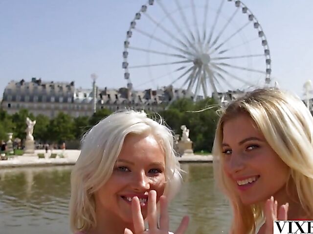 Two blonde threesome in Paris with Lilly Bella and Zazie Skymm