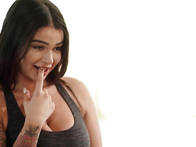 Three-way lesbian yoga with Kali Roses, Violet Myers and Carolina Cortez